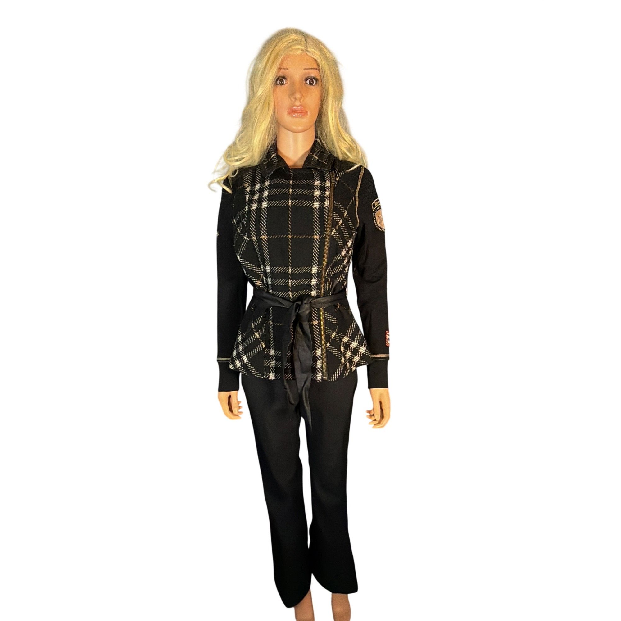 Other CAbi Black Plaid Moto Vest Style 517 Medium Size M / US 6-8 / IT 42-44 - 14 Thumbnail