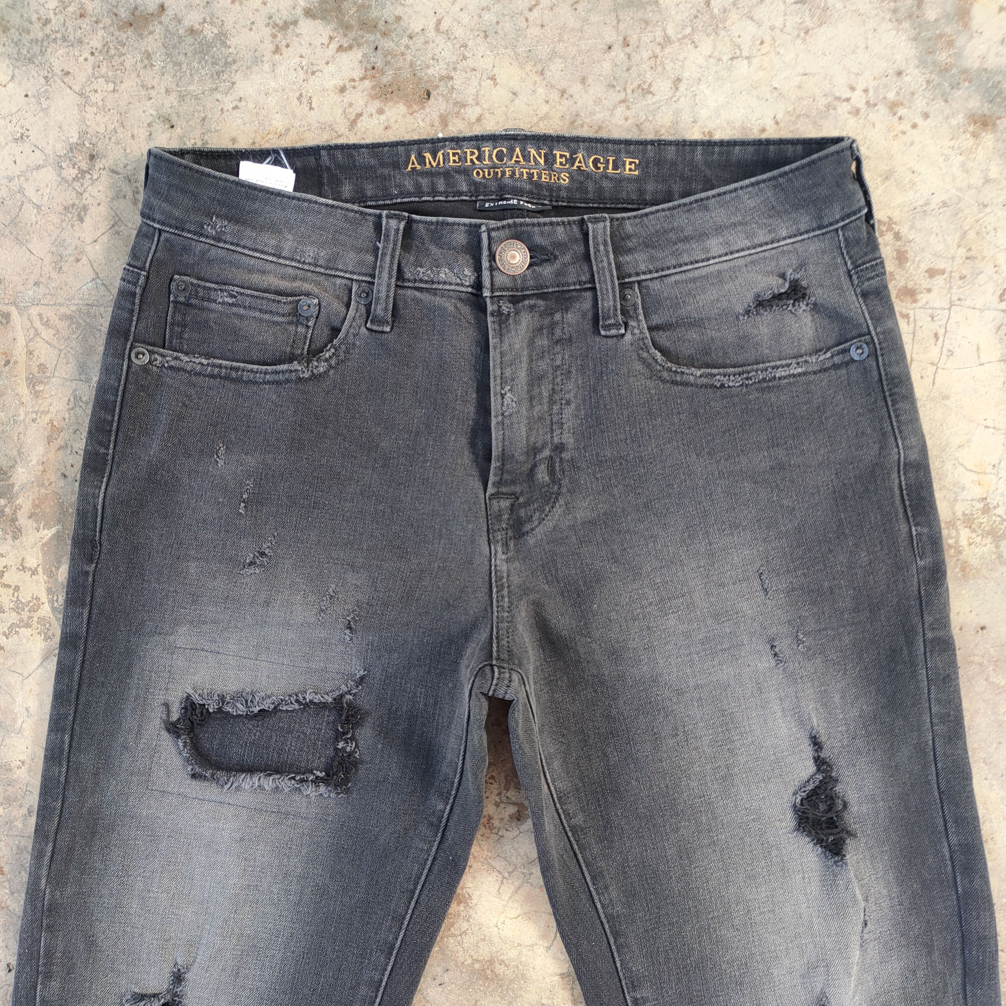 American Eagle Outfitters VINTAGE JAPANESE SKINNY FADED DISTRESSED JEANS DENIM PANTS Size US 31 - 3 Thumbnail