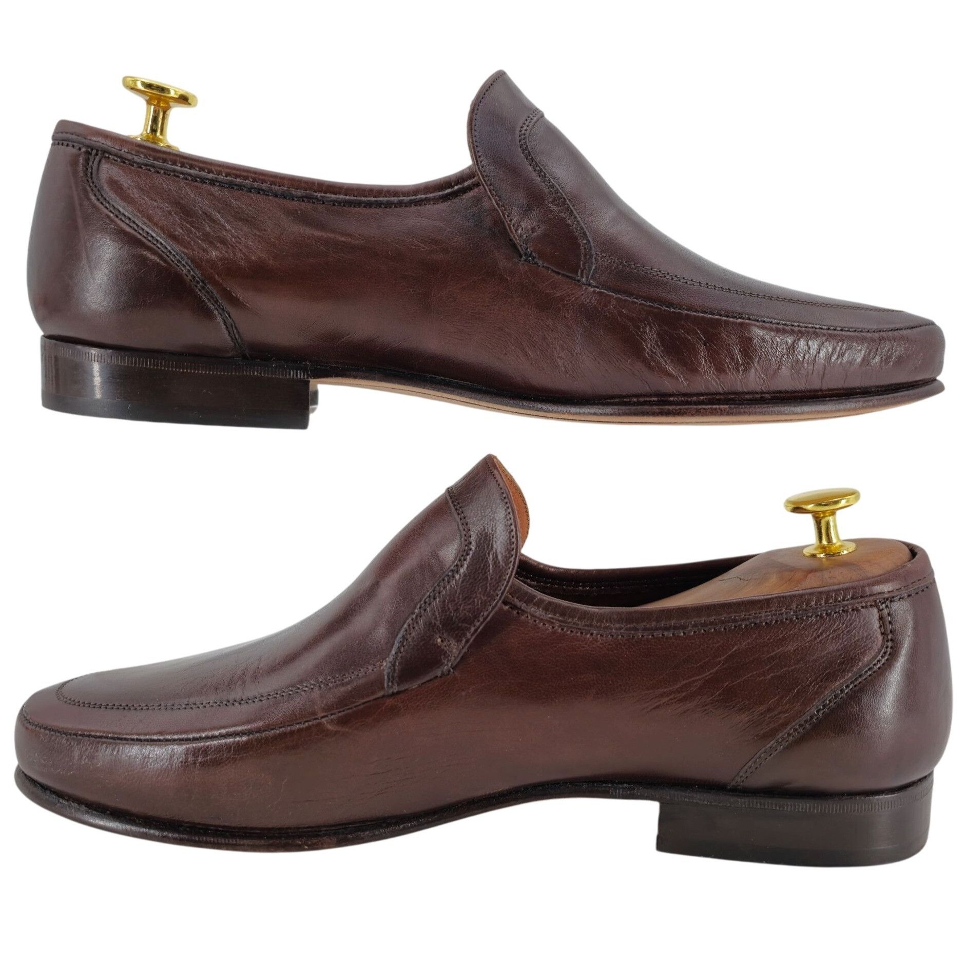 Bruno Magli Vintage NEW Bruno Magli Italy Men 10 Brown Dress Shoe Loafer Size US 10 / EU 43 - 5 Thumbnail