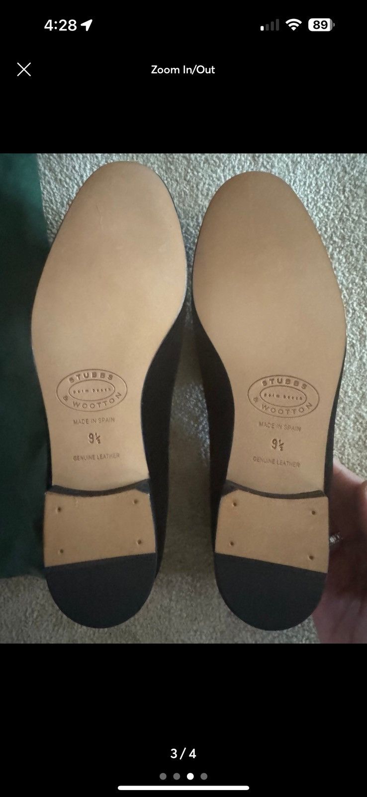 Stubbs & Wootton New Ladies Stubbs & Wootton Black Loafers Size US 9.5 / IT 39.5 - 2 Thumbnail