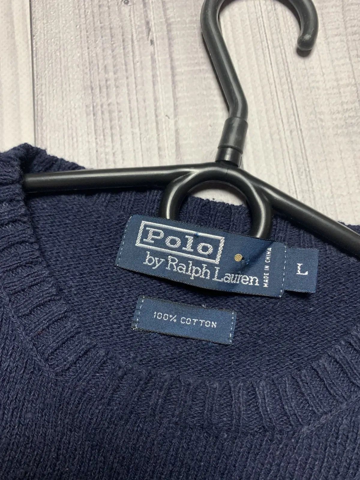 Ralph Lauren Vintage navy sweater Polo Ralph Lauren USA big central logo Size US L / EU 52-54 / 3 - 4 Thumbnail