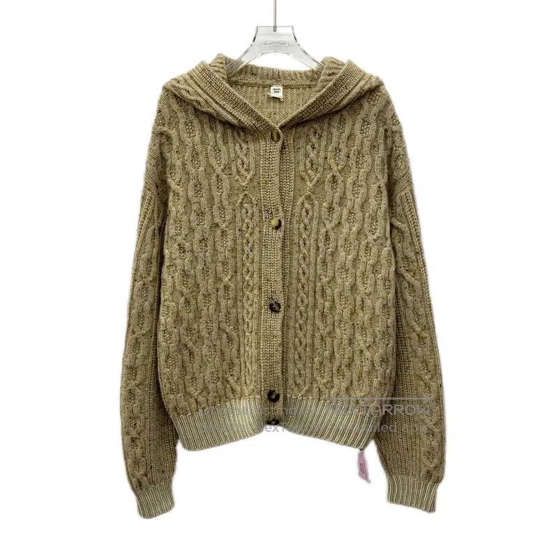 Hermes Hermes Brown Cable Knit Cashmere Hooded Open Front Knitted Size XS / US 0-2 / IT 36-38 - 1 Thumbnail
