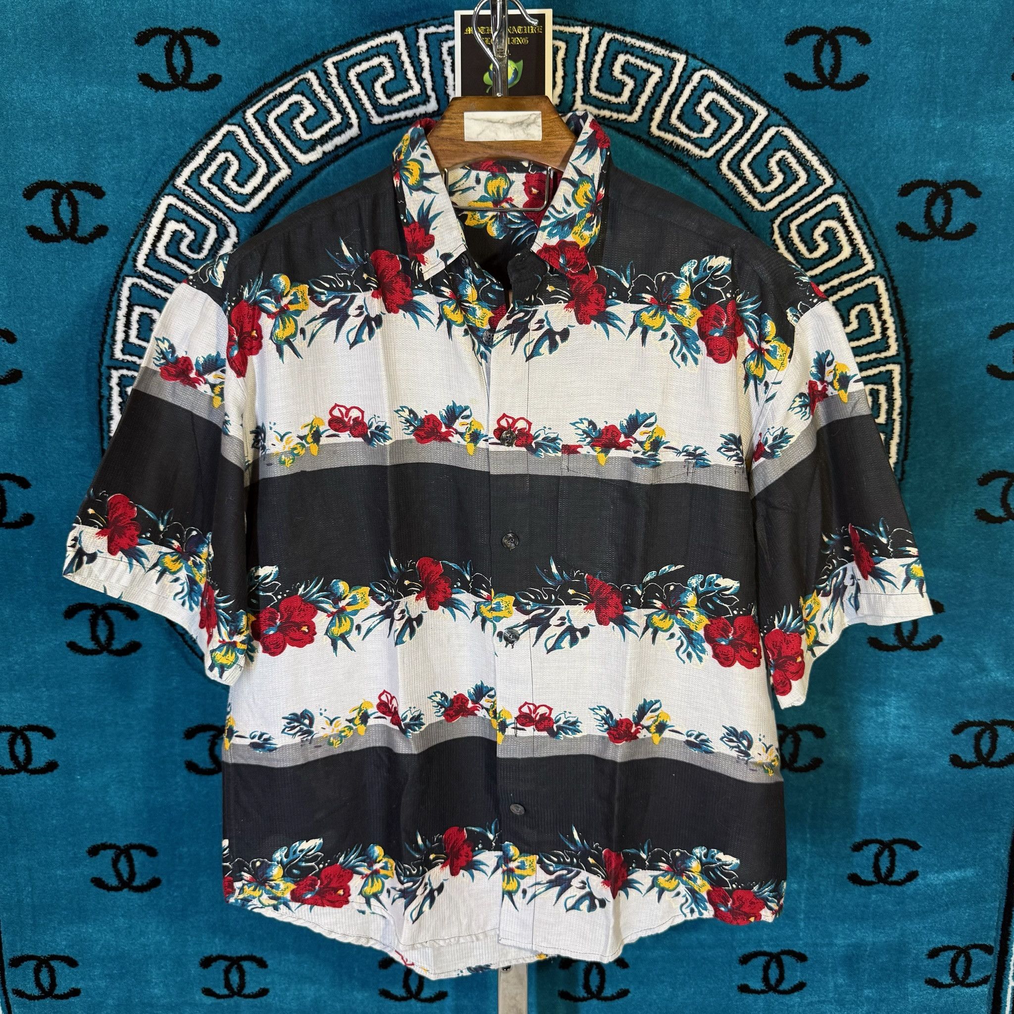 Other FLORA BLOSSOMS STRIPE MOTIF S/S BUTTON UP Size US XL / EU 56 / 4 - 1 Preview