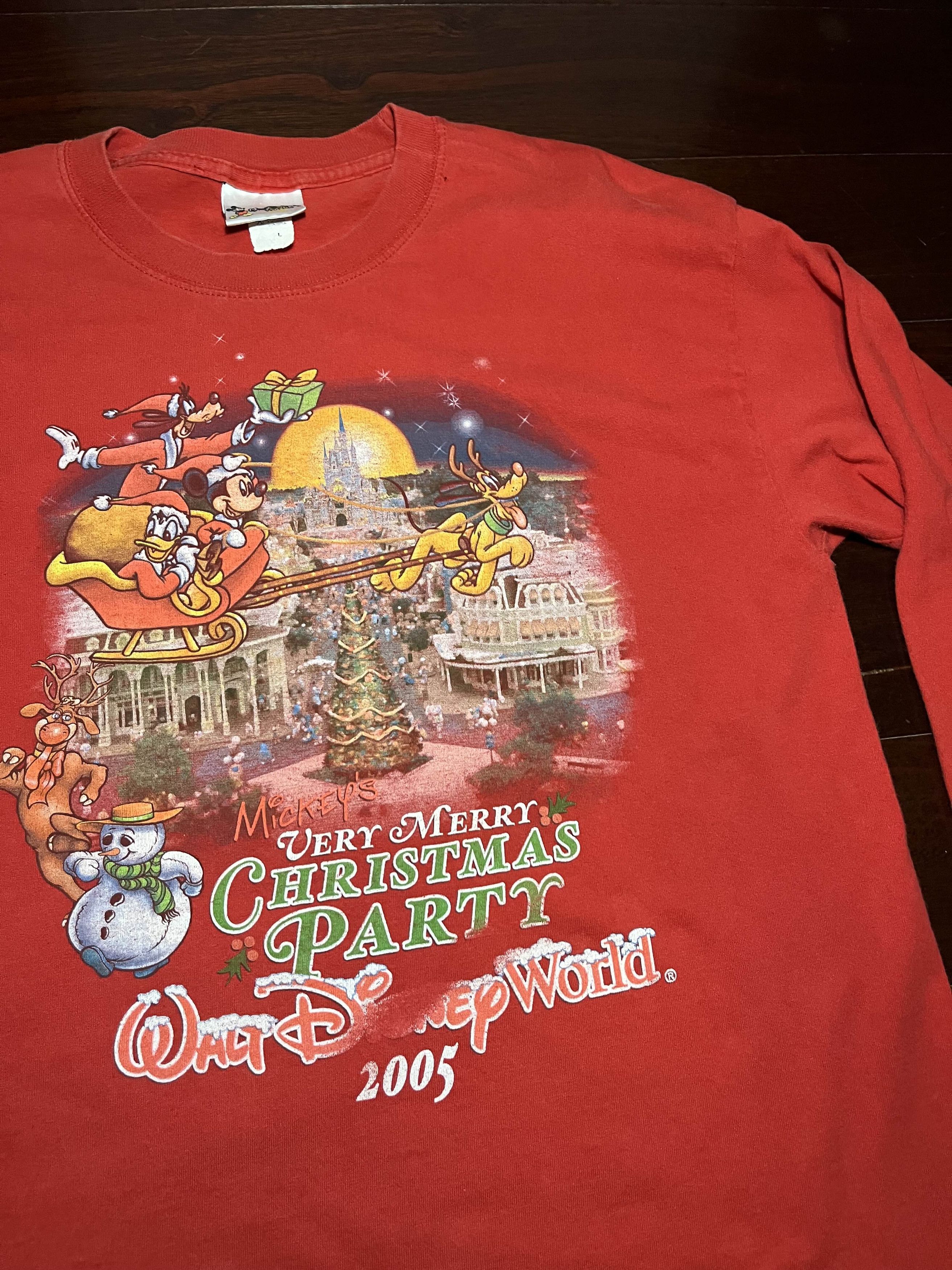 Disney × Mickey Mouse × Vintage Y2K Walt Disney World Very Merry Christmas Party 2005 Size US L / EU 52-54 / 3 - 3 Thumbnail