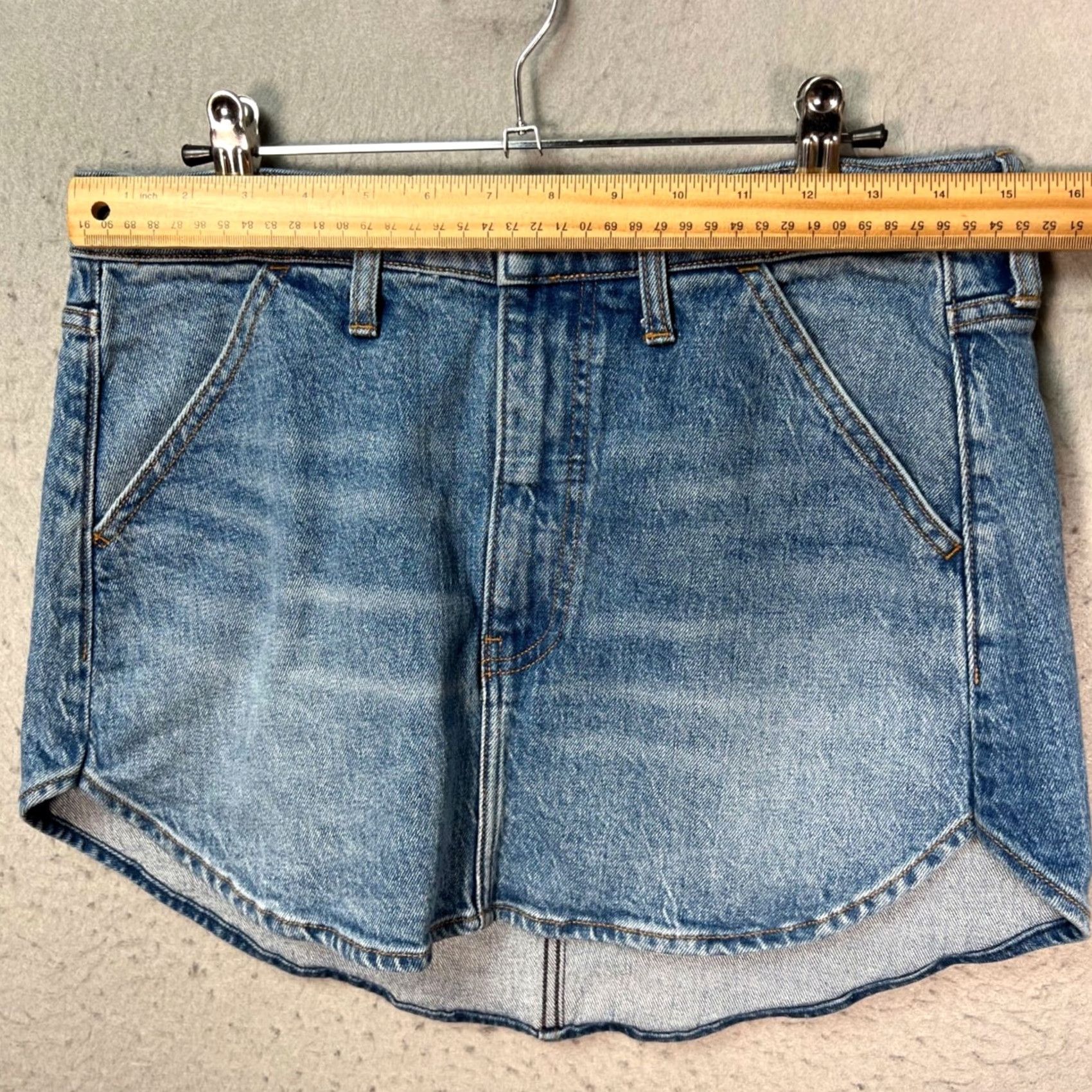 Abercrombie & Fitch Abercrombie & Fitch Womens 28 / 6 Denim Mini Skirt Curved Hem Jeans Skirt Blue 90s Pockets Short Mini Skirt Womens Size 28" / US 6 / IT 42 - 5 Thumbnail