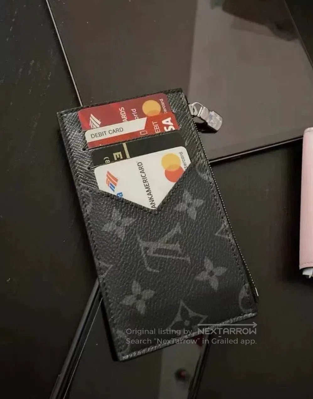 Louis Vuitton LV Monogram Leather Card Holder Coin Purse. Size ONE SIZE - 8 Thumbnail