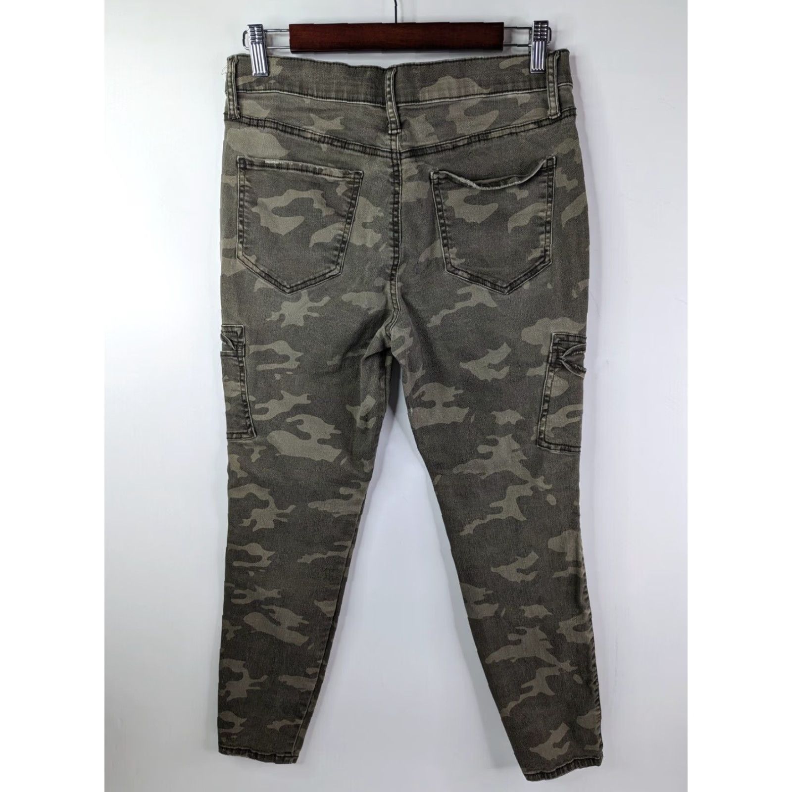 Vintage Mudd Jeans JEGGING High Rise Cargo Pocket Camouflage Green Size 13 Women's Regular Denim Cotton Blend Broad Belt Loops Size 34" / US 12 / IT 48 - 4 Thumbnail