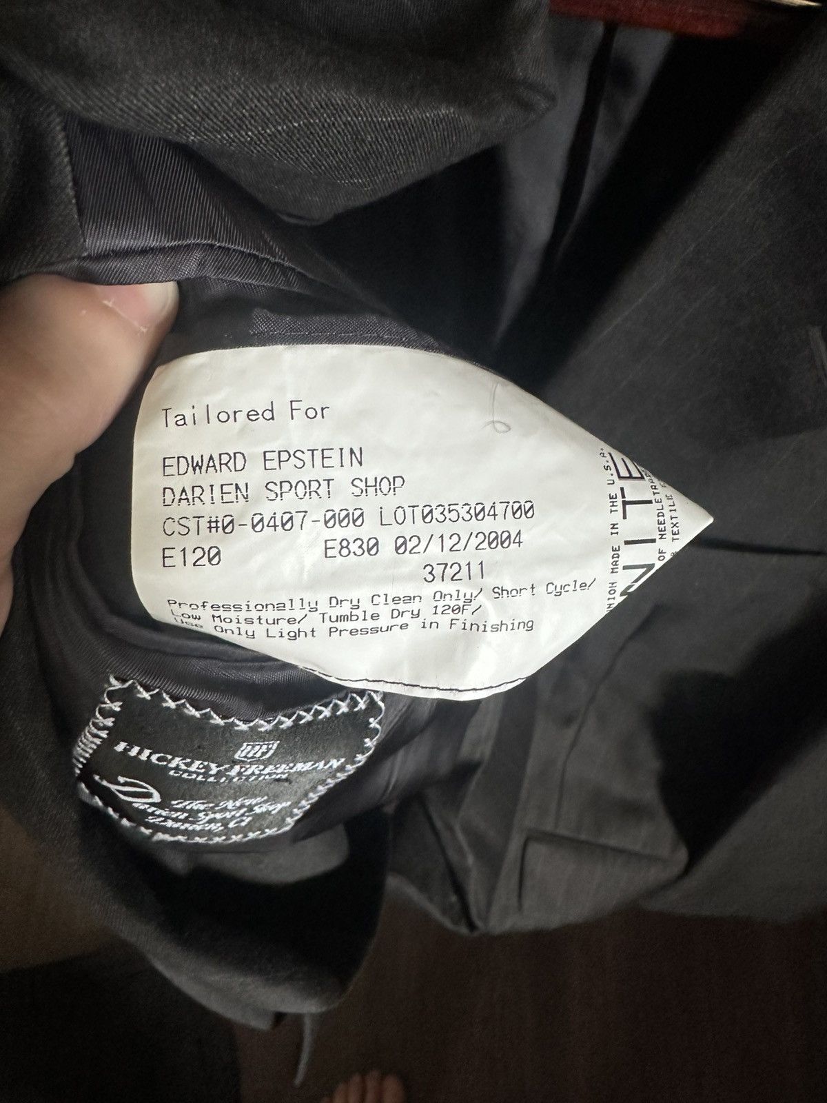 Hickey Freeman LORO PIANA Tasmanian Super 120s custom 2pc pinstriped suit Size 48S - 8 Thumbnail