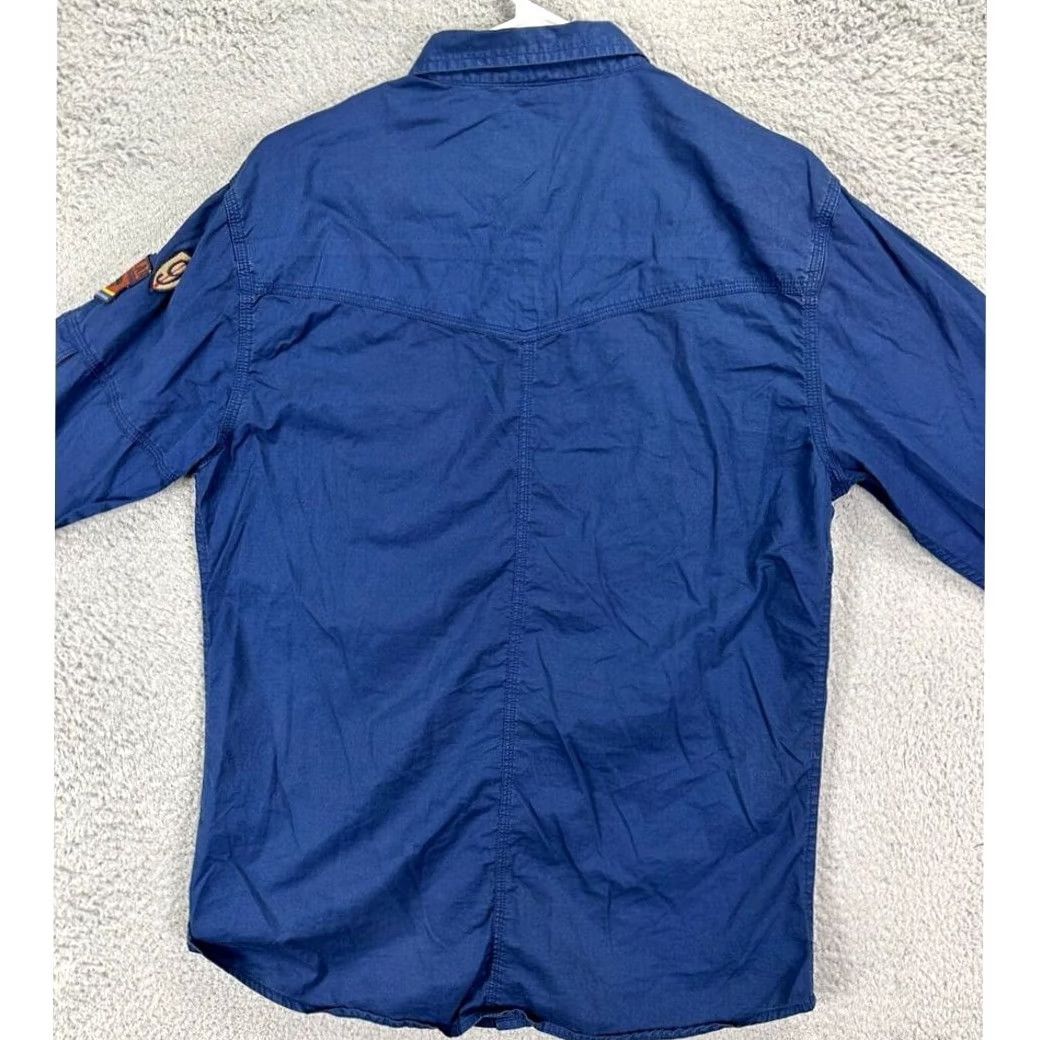 Vintage Spykar Button Up Shirt Blue 100% Cotton Long Sleeve Pockets Men Large Regular Shirt Size US L / EU 52-54 / 3 - 3 Thumbnail