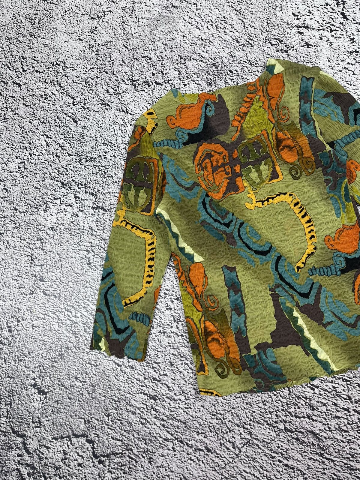 Japanese Brand Vintage Y2K Abstract Graphic Longsleeve Textured Art Top Size S / US 4 / IT 40 - 10 Thumbnail