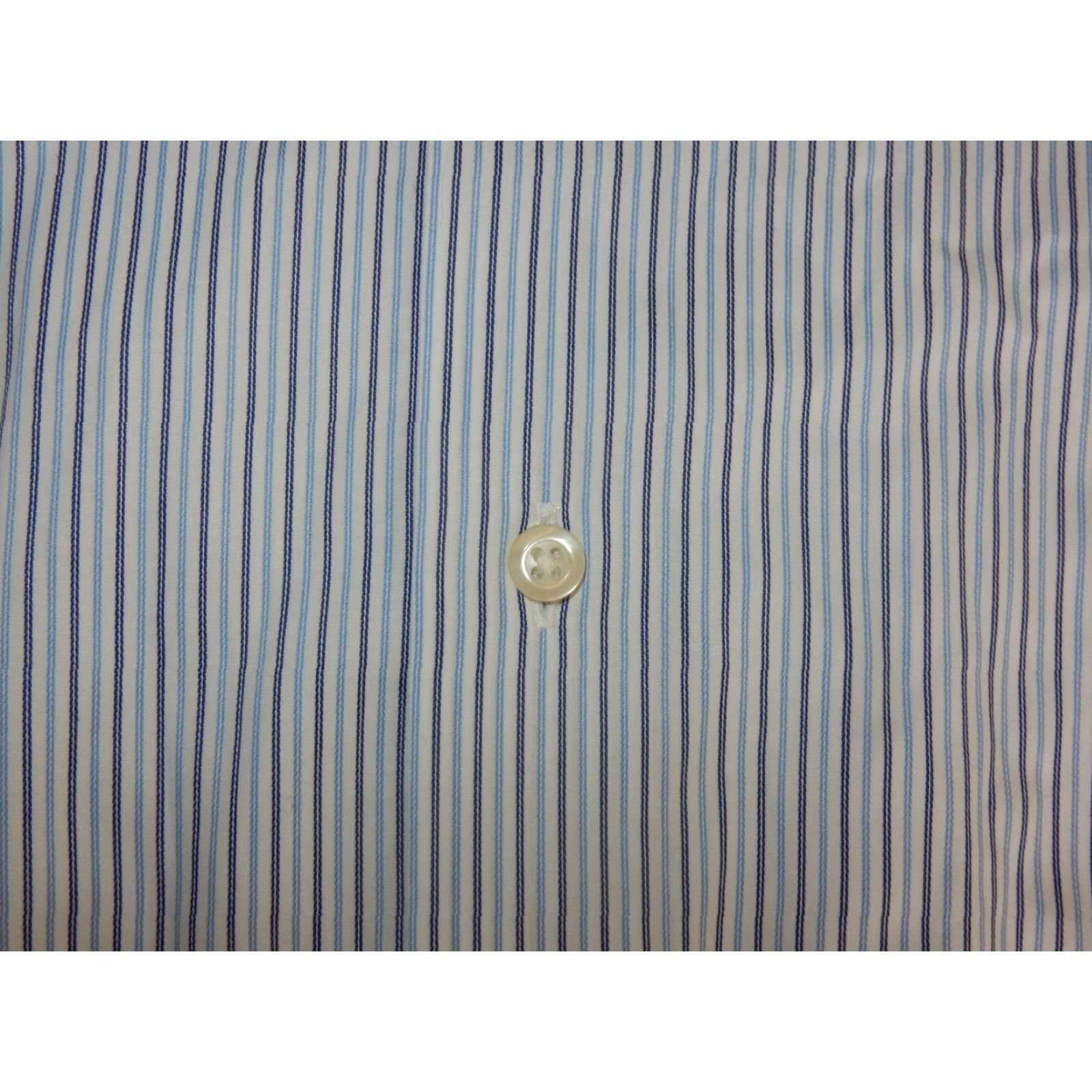 David Donahue VINTAGE David Donahue Men's Dress Shirt Long Sleeve Size 17.5 Blue Striped Cotton 90s Size 46R - 3 Thumbnail