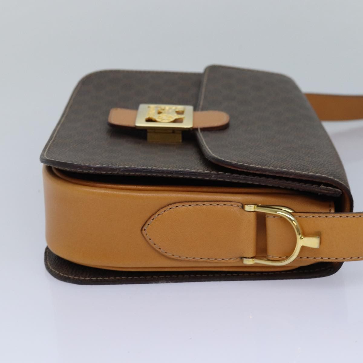 Celine CELINE Macadam Canvas Shoulder Bag Pvc Leather Brown Size ONE SIZE - 4 Thumbnail