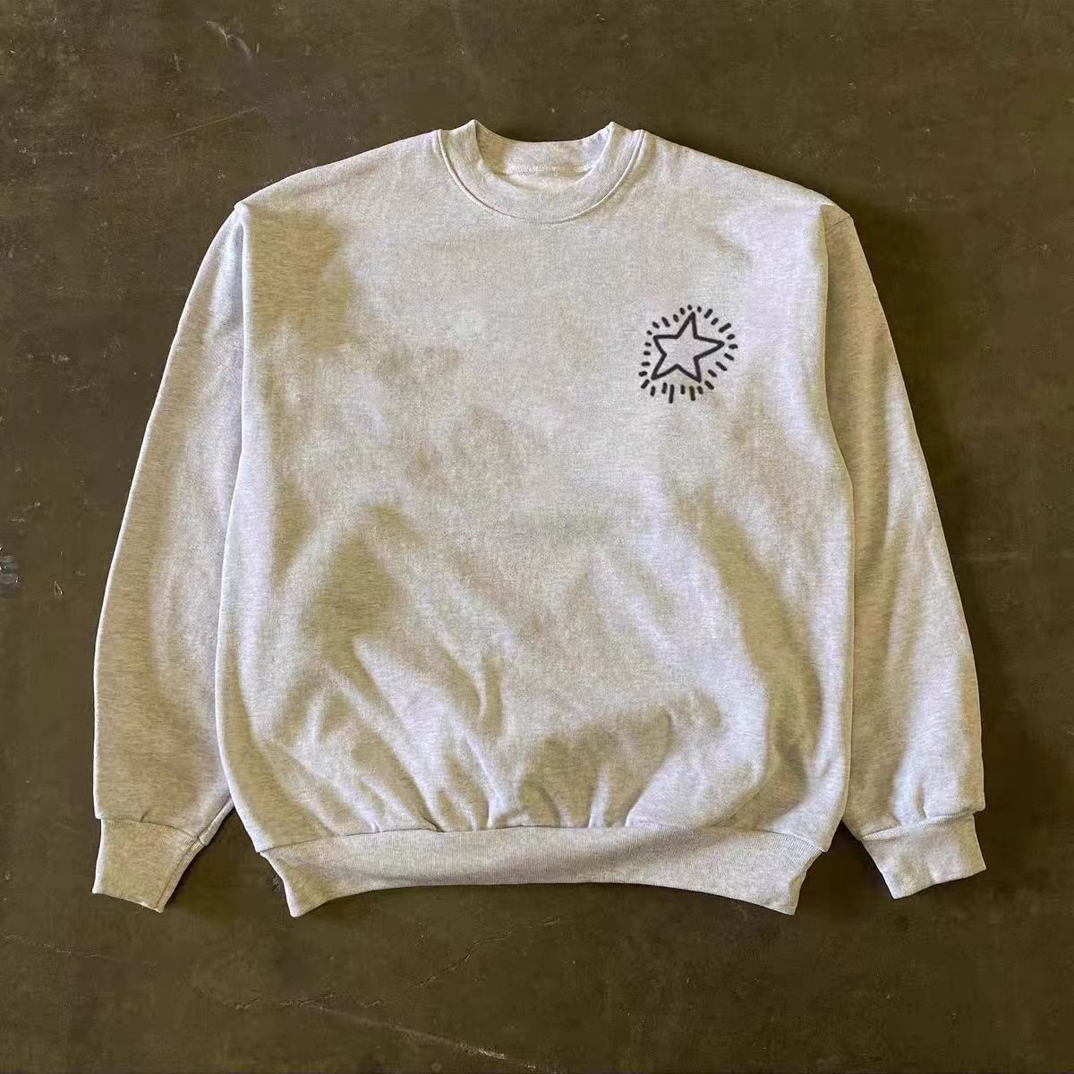 Vintage Gray retro fun star print sweatshirt Size US M / EU 48-50 / 2 - 2 Thumbnail