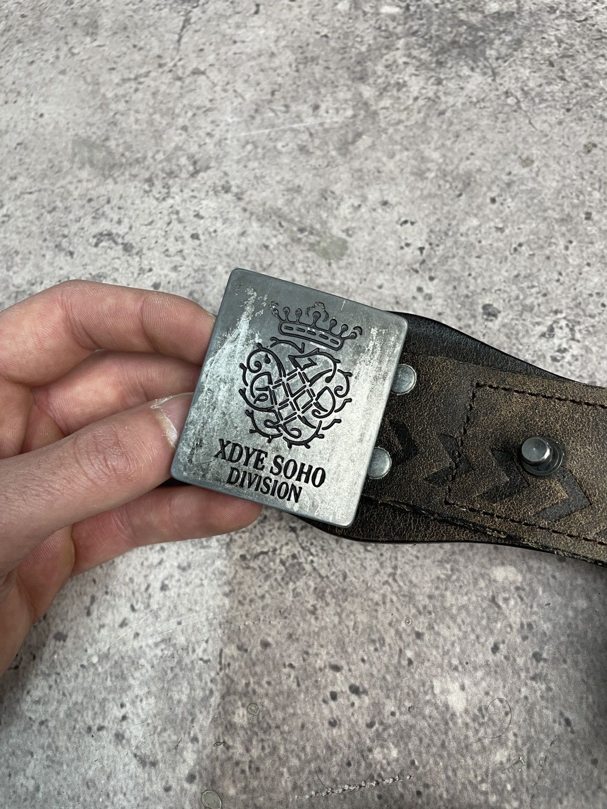 Hysteric Glamour Vintage Leather Belt Y2K Rhinestones Punk Metal Avant Garde Size 34 - 6 Thumbnail