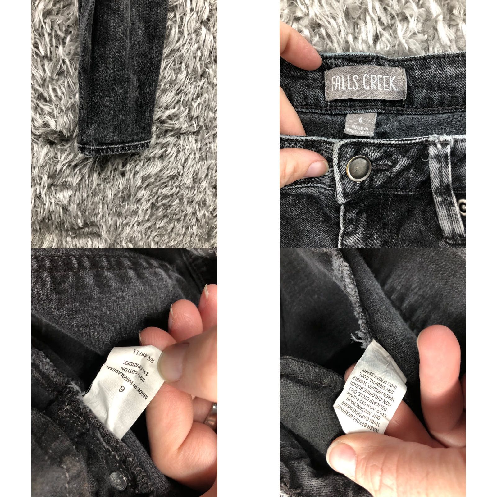 Denime Falls Creek Jeans Skinny Size 6 Womens Mid Rise Dark Wash Black Denim Size 28" / US 6 / IT 42 - 8 Thumbnail