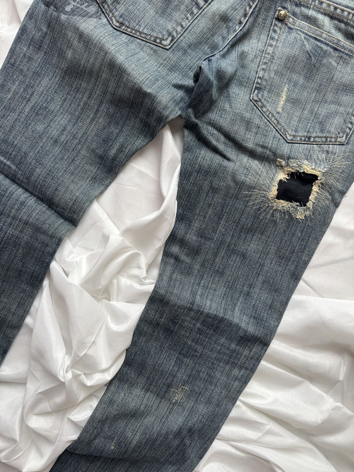 Hysteric Glamour Royal Beast Low Rise Y2K Washed Bootcut Jeans Size 27" / US 4 / IT 40 - 12 Thumbnail