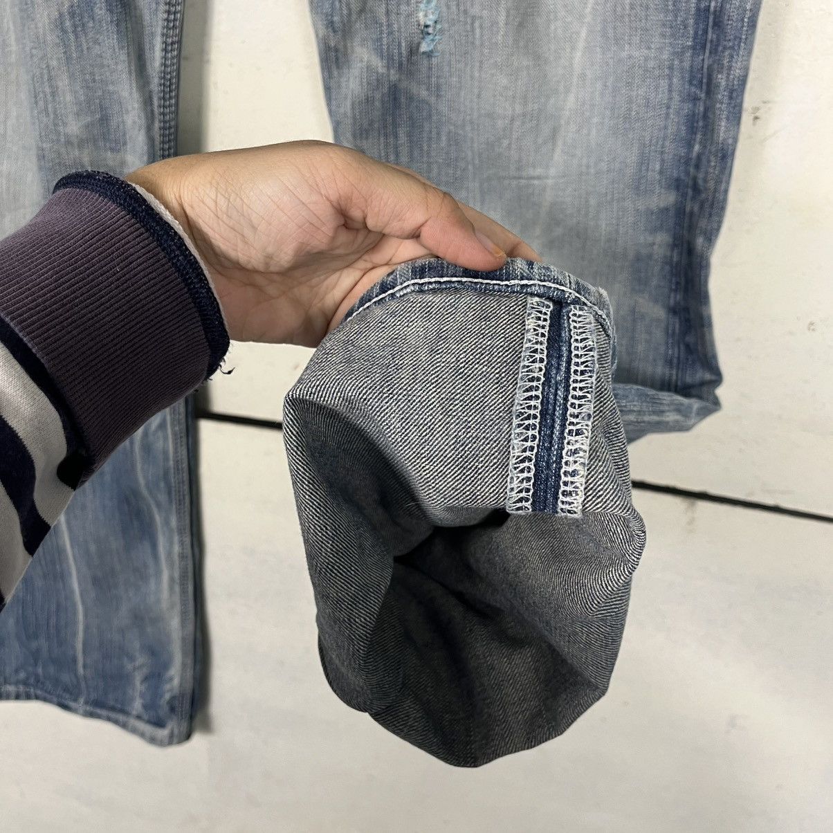Edwin Vintage Edwin Distressed Workwear Denim Jeans Size US 34 / EU 50 - 8 Thumbnail