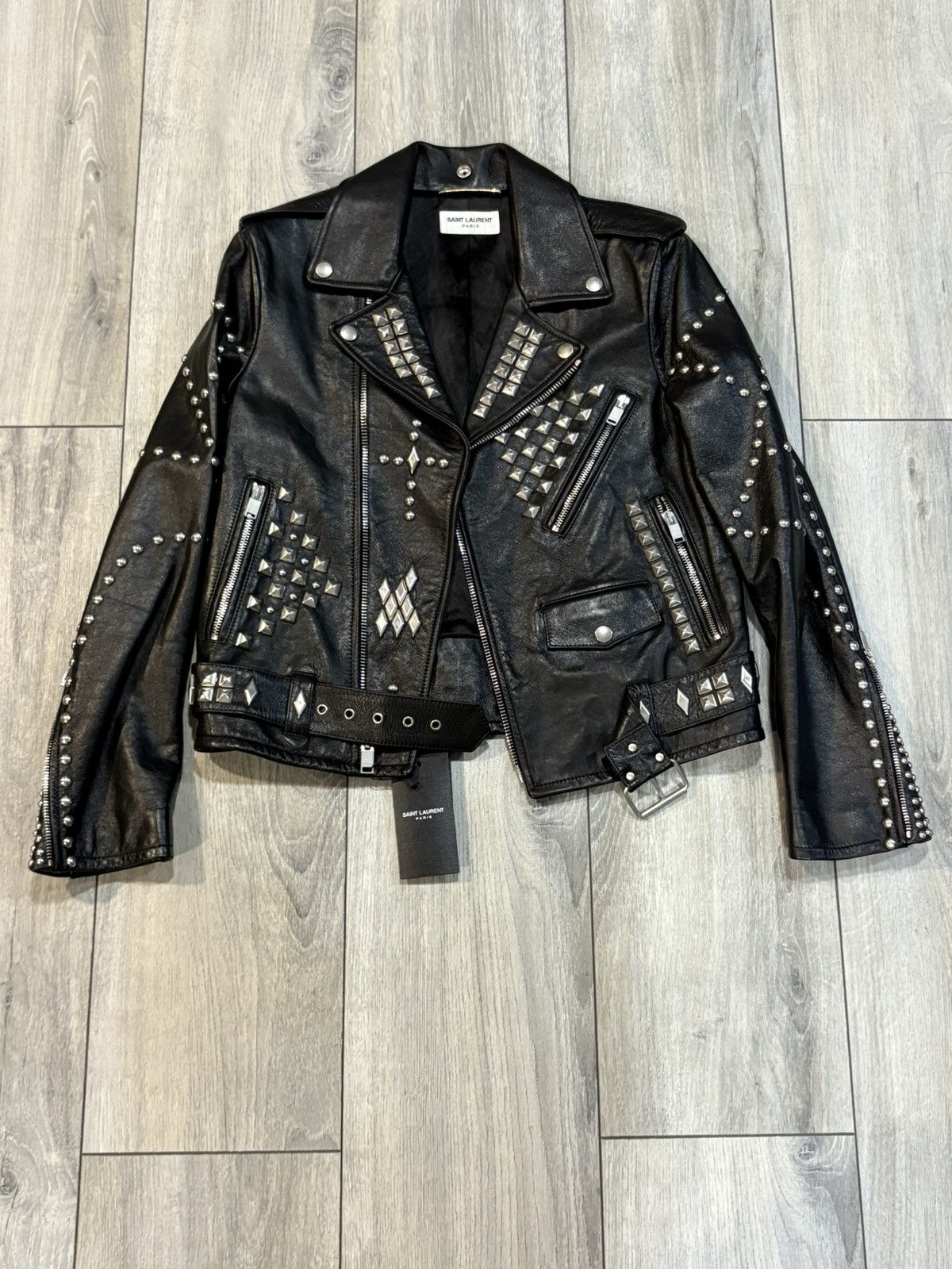 Hedi Slimane Saint Laurent Paris AW16 Palladium Studded Jacket Size US S / EU 44-46 / 1 - 1 Thumbnail