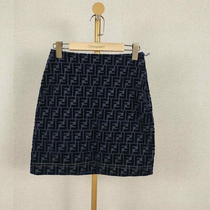 Fendi Fendi Black Cotton Women's Skirt 0089 Size 23" - 1 Thumbnail