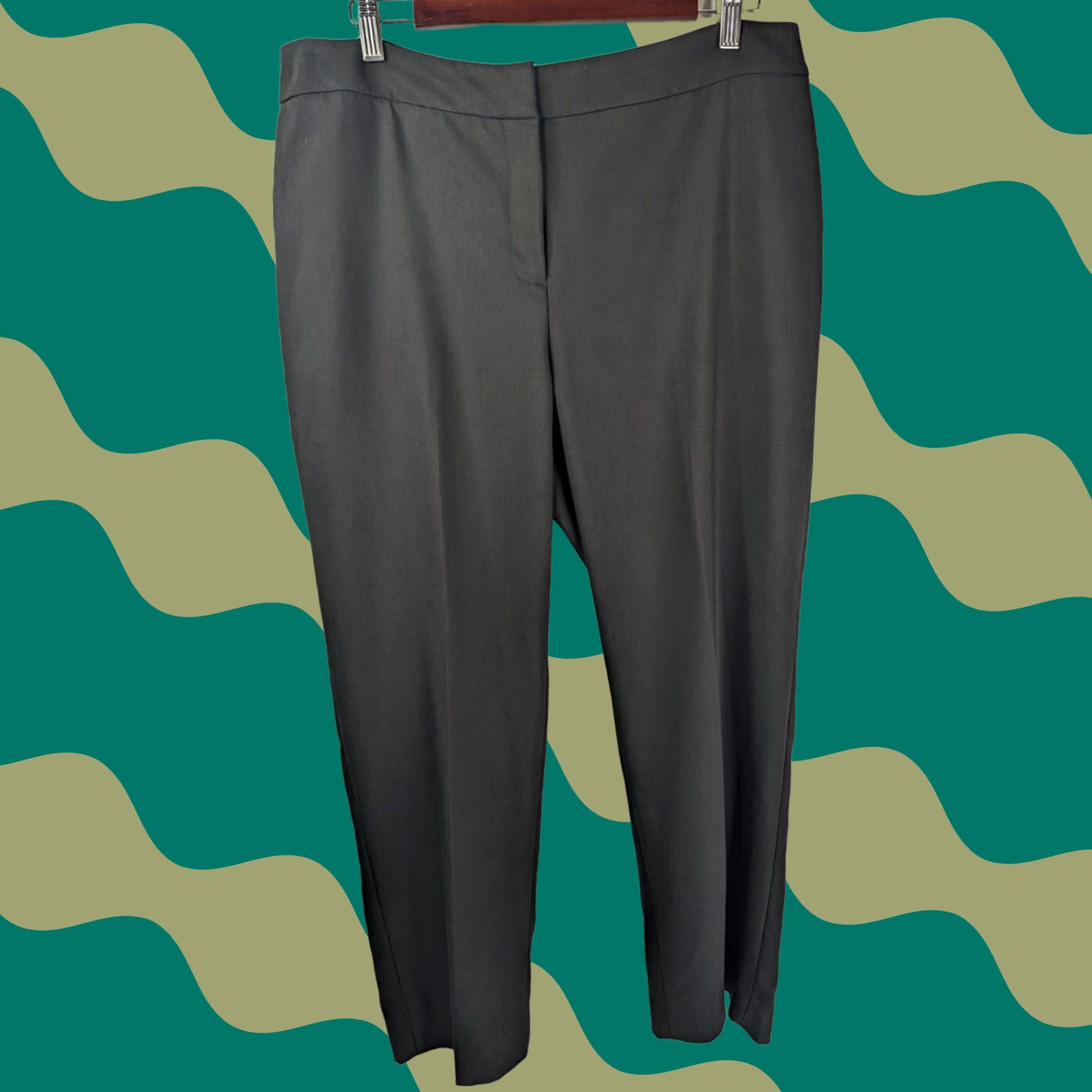 Vintage VINTAGE Black Chico's Suit Pants Work Ankle Trousers Women's Size L 2 Regular Flat Front Zip Black Label 90s Size 36" / US 14 / IT 50 - 1 Thumbnail