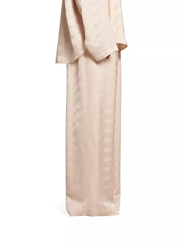 Balenciaga o1bcso1str1124 BB Monogram Pyjama Pants in Beige Size 28" / US 6 / IT 42 - 4 Thumbnail