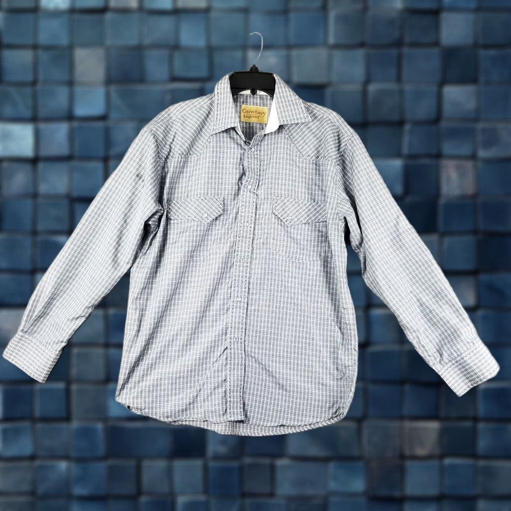 Vintage Cowboy Legend Shirt Men L Plaid Western Cowboy 90s Snap Button-Up Casual Business Party/Cocktail Formal Travel Workwear Size US L / EU 52-54 / 3 - 1 Thumbnail