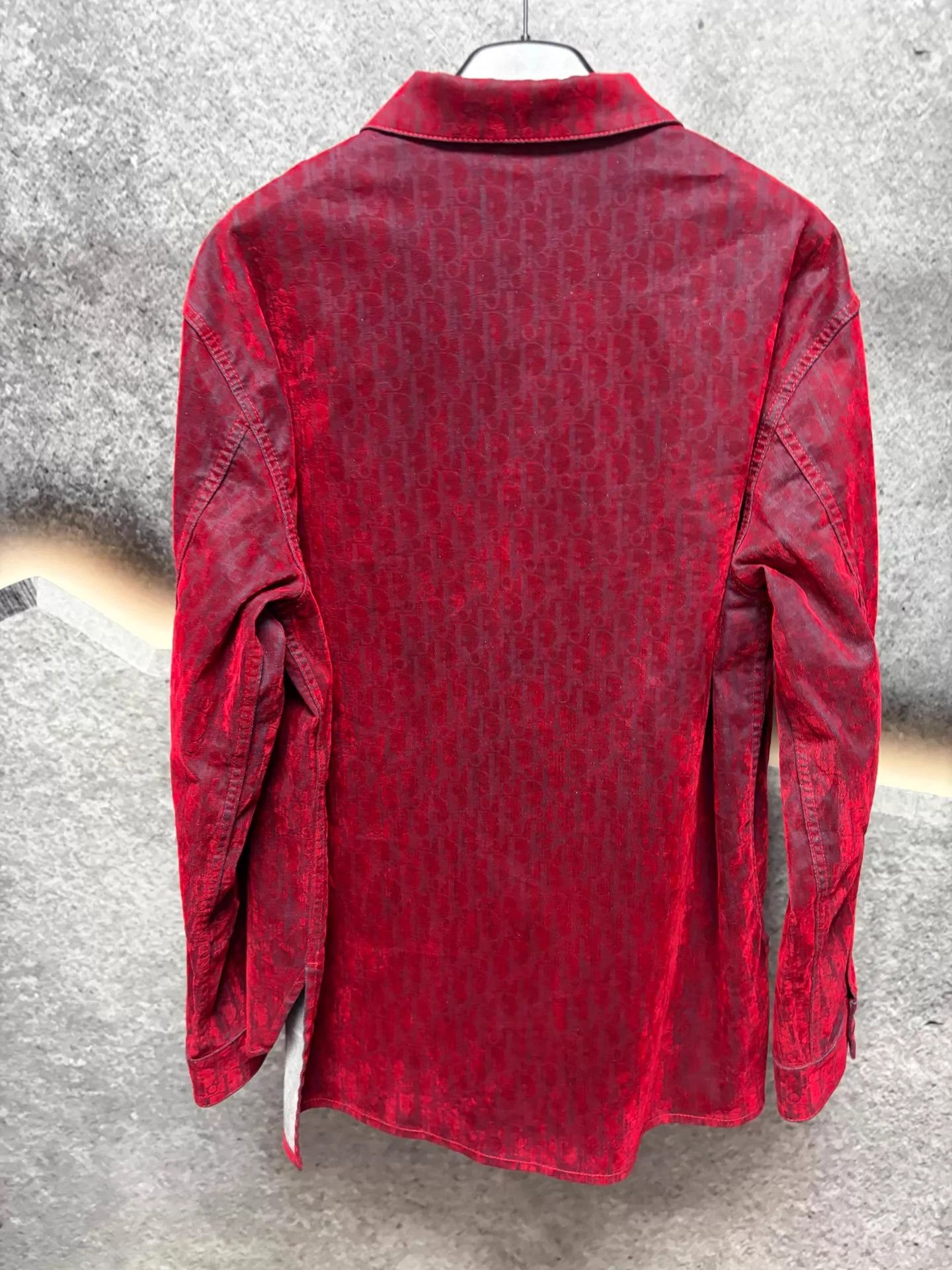 Dior Dior Red Embroidered Flocked Allover Shirt 54 Size US L / EU 52-54 / 3 - 2 Thumbnail