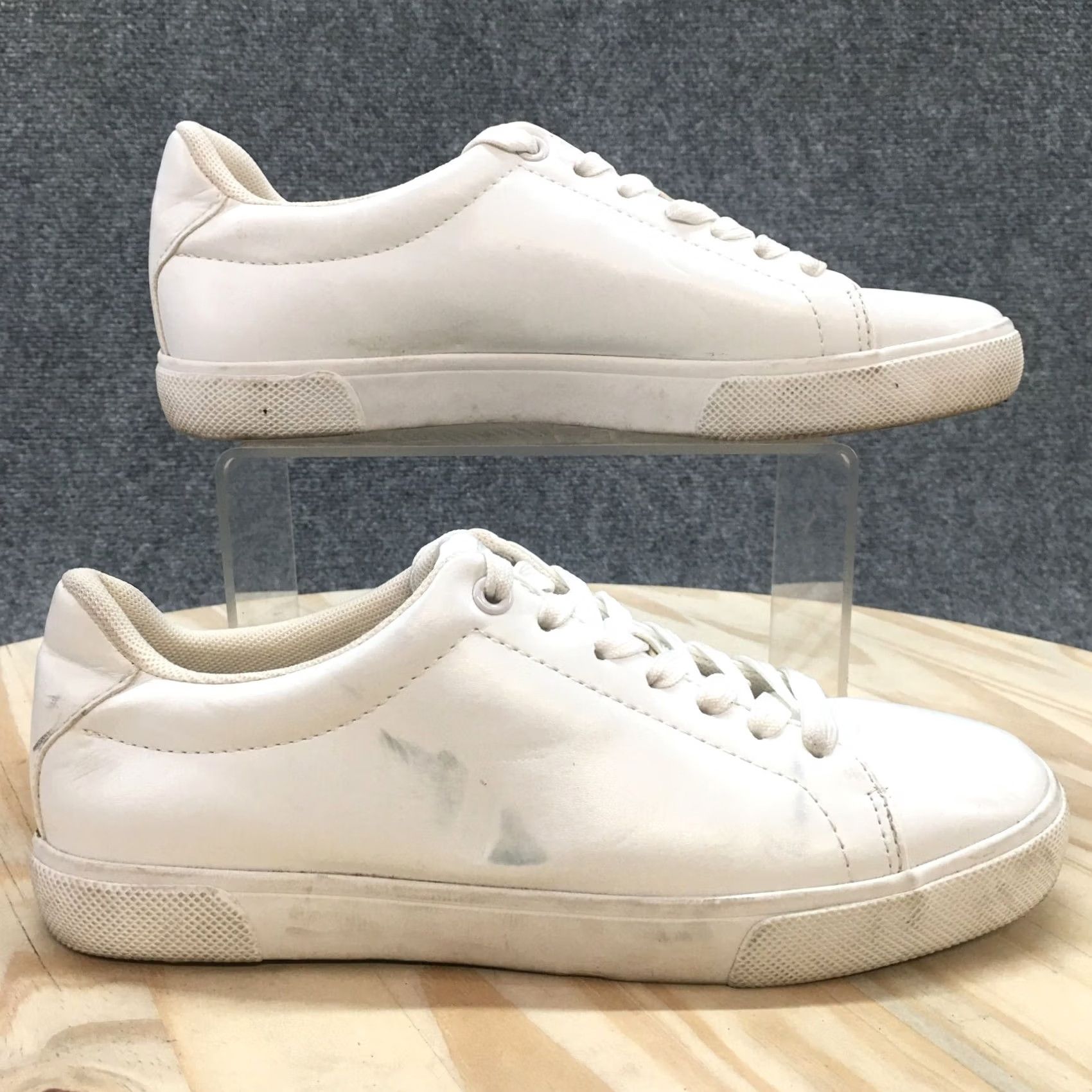 H&M Divided by H&M Shoes Womens 8 Sneakers White Leather Lace Up Round Toe Low Top Nike Size M / US 6-8 / IT 42-44 - 2 Thumbnail