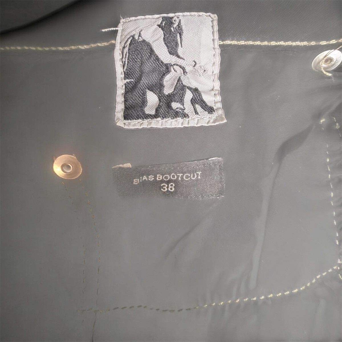 Rick owens bias bootcut denim foil wax