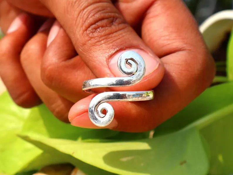 Handmade Spiral Ring, Handmade Sterling Silver Ring, Adjustable Ring, Size ONE SIZE - 1 Thumbnail