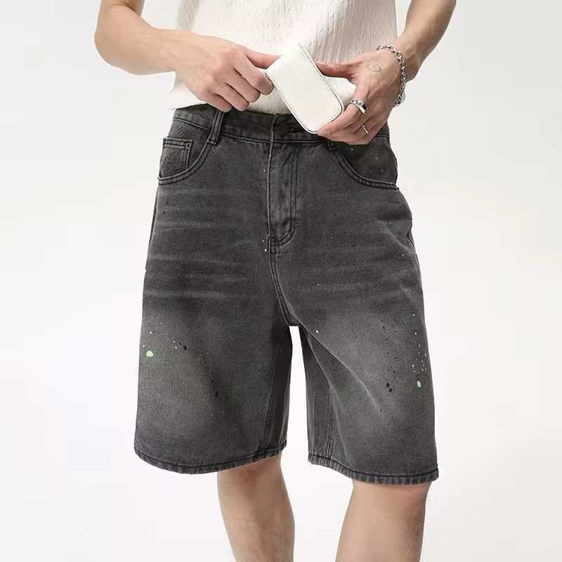 Jean × Vintage Design Loose Wide Leg Straight Washed Shorts Jorts Size US 32 / EU 48 - 1 Thumbnail