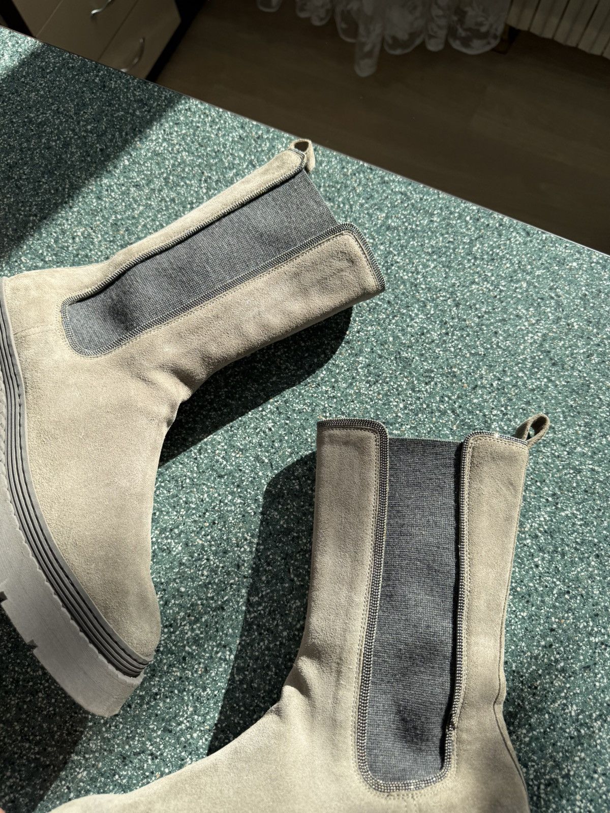 Brunello Cucinelli Brunello cucinelli Elastic Panel Suede Leather Monili Boots Size US 7 / IT 37 - 4 Thumbnail
