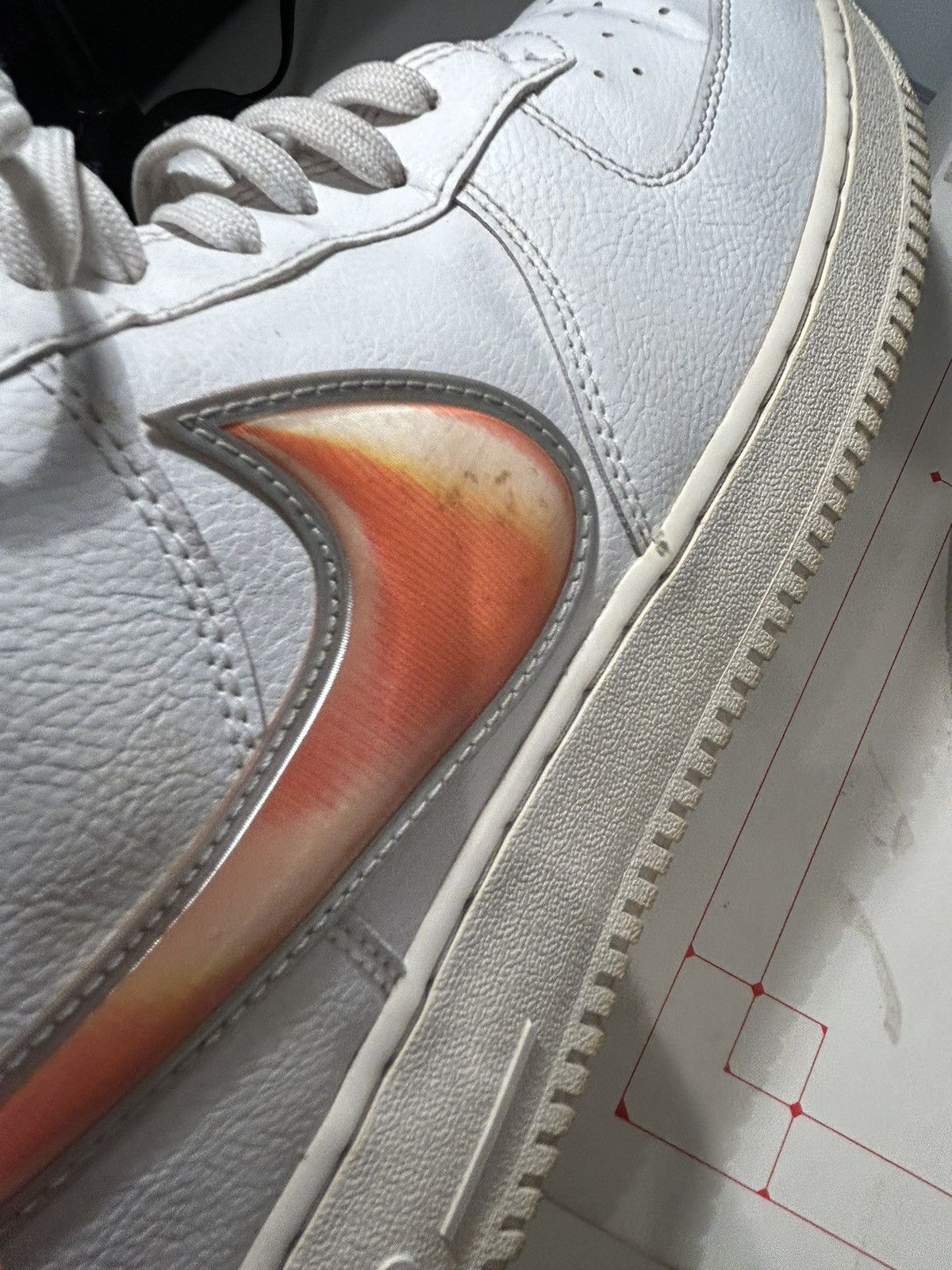 Nike Nike Air Force 1'07 V8 'Oversized Swoosh' Orange Peel Size US 13 / EU 46 - 6 Thumbnail