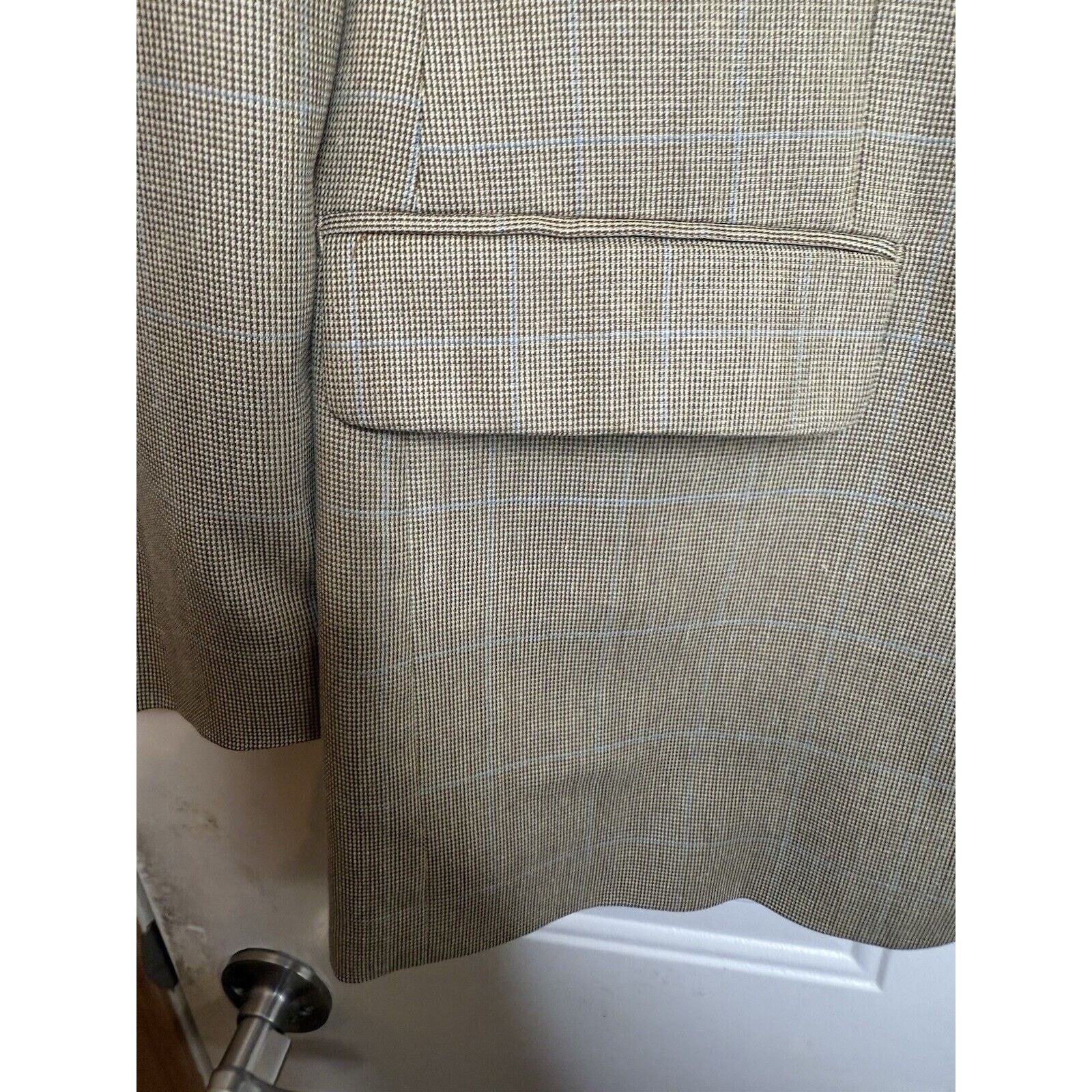 Lauren Ralph Lauren Lauren Ralph Men Sport Coat Blazer Beige Plaid Silk Wool 42R Size US XL / EU 56 / 4 - 4 Thumbnail