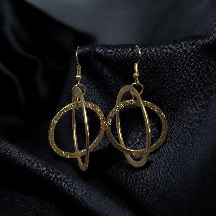 Other Gold tone orbital hoop earrings Size ONE SIZE - 1 Thumbnail