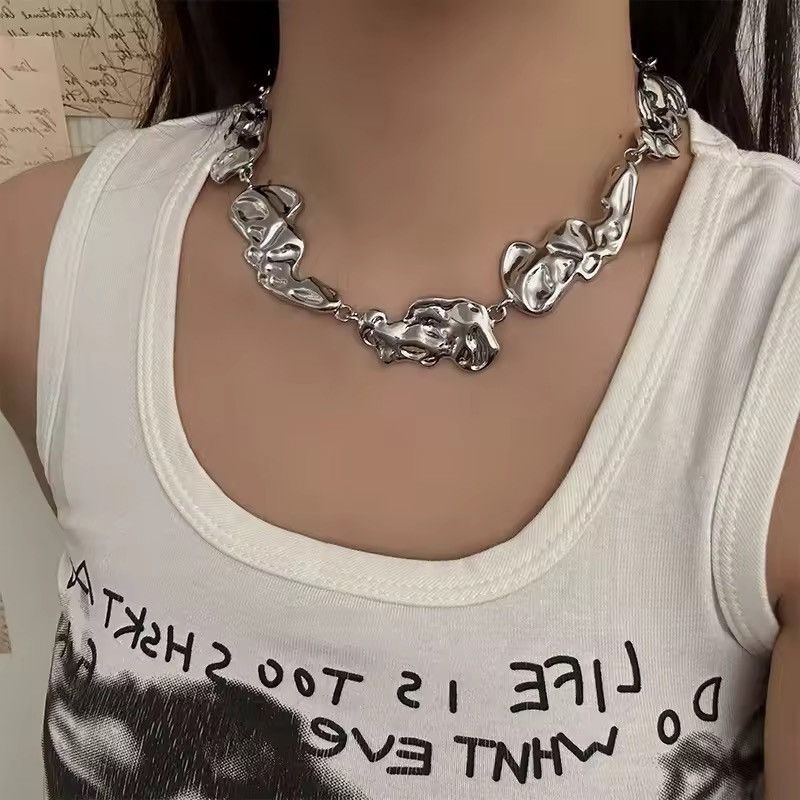 Jewelry Streetwear Metal Irregular Trendy Geometry Necklace Chain Size ONE SIZE - 1 Thumbnail