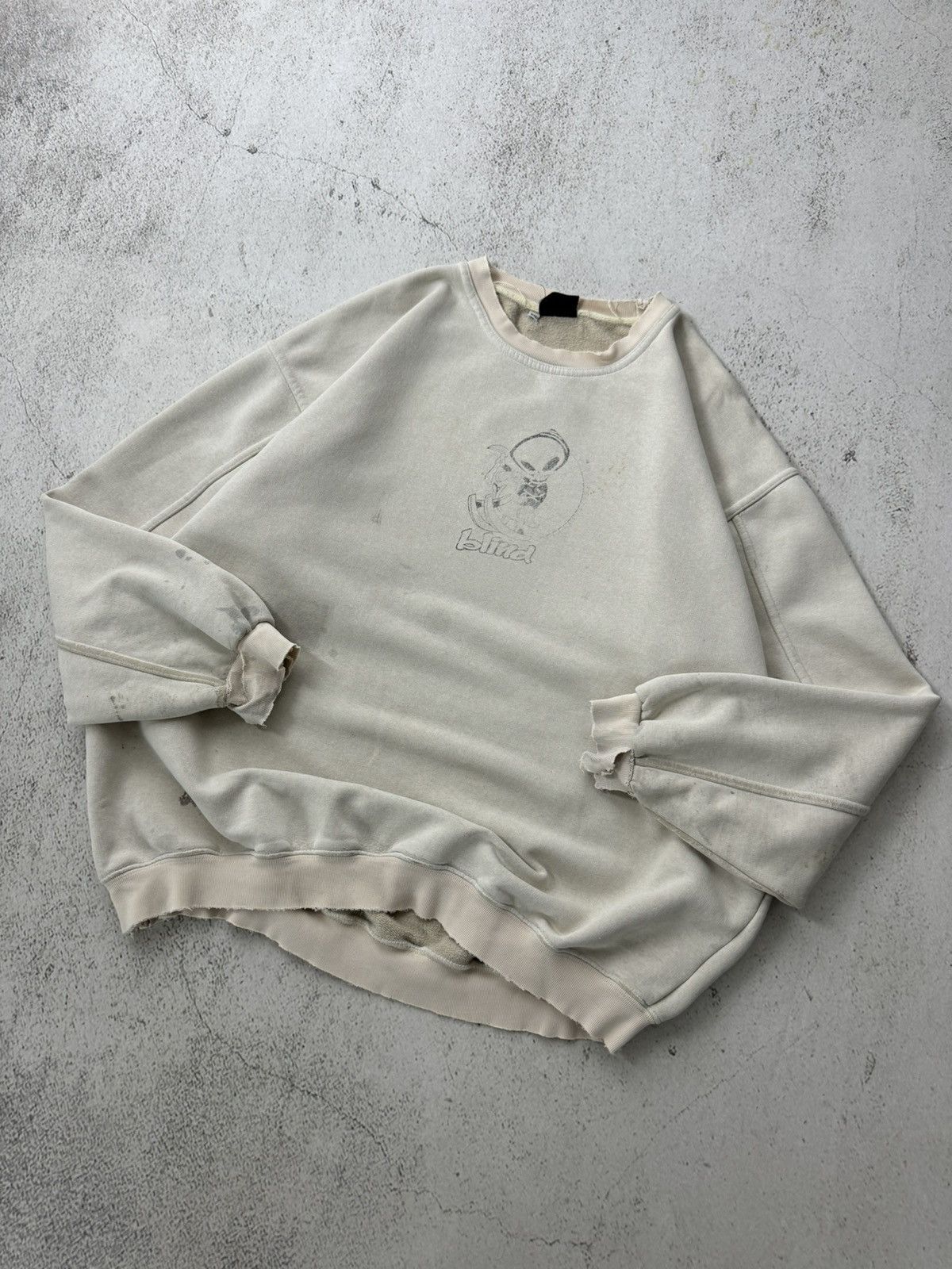 Stussy × Vintage Blind Vintage True Faded Trashed Sweatshirt Size US XL / EU 56 / 4 - 11 Thumbnail