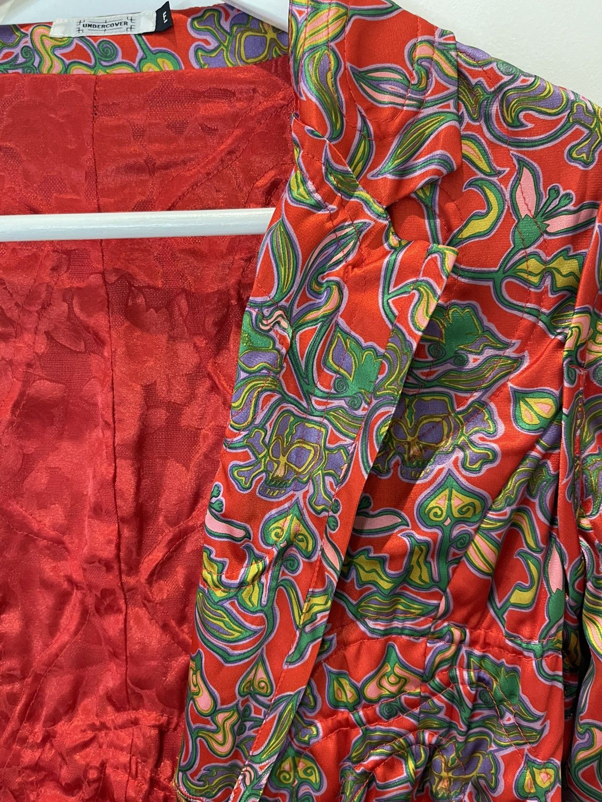 Undercover Undercover FW01 “DAVF” Red Skull-Floral Jacket w Drawstrings Size S / US 4 / IT 40 - 15 Thumbnail
