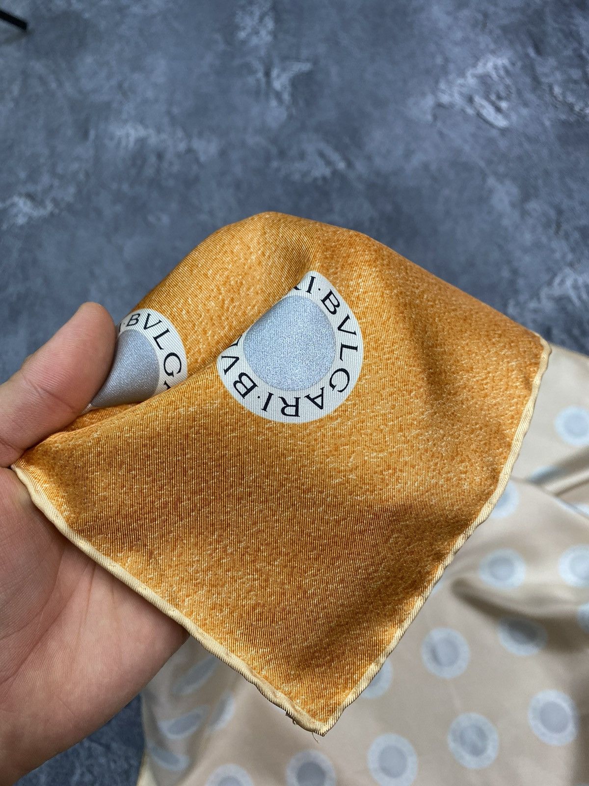 Bvlgari × Vintage Bvlgari vintage monogram silk scarf orange women Rare Size ONE SIZE - 10 Thumbnail