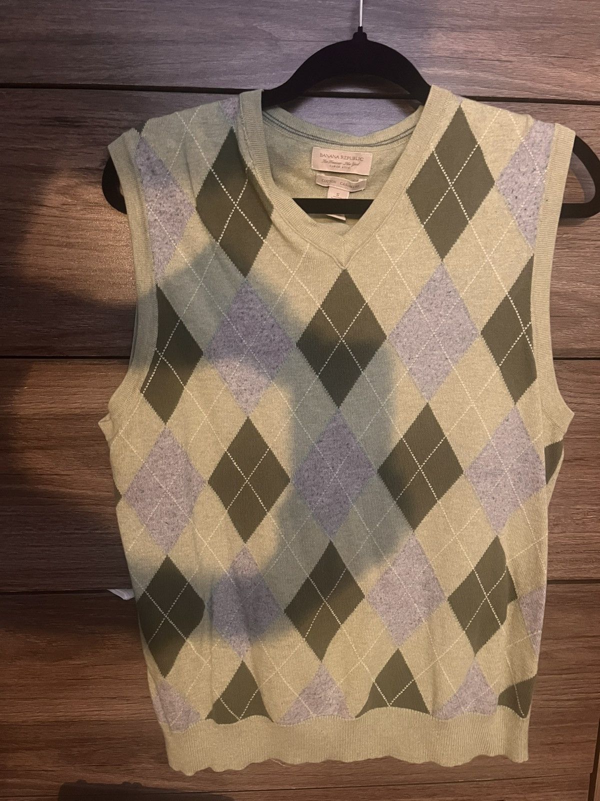 Banana Republic Green Argyle Banana Republic Cardigan Sweater Vest Size US S / EU 44-46 / 1 - 1 Thumbnail