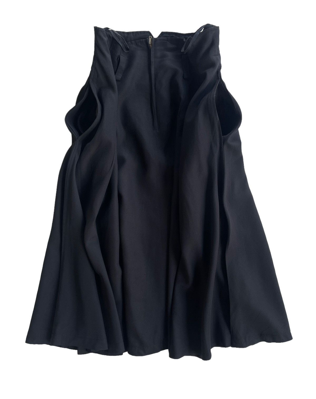 Yohji Yamamoto Yohji Yamamoto Black Flare Rayon Midi Skirt Size 26" / US 2 / IT 38 - 6 Thumbnail
