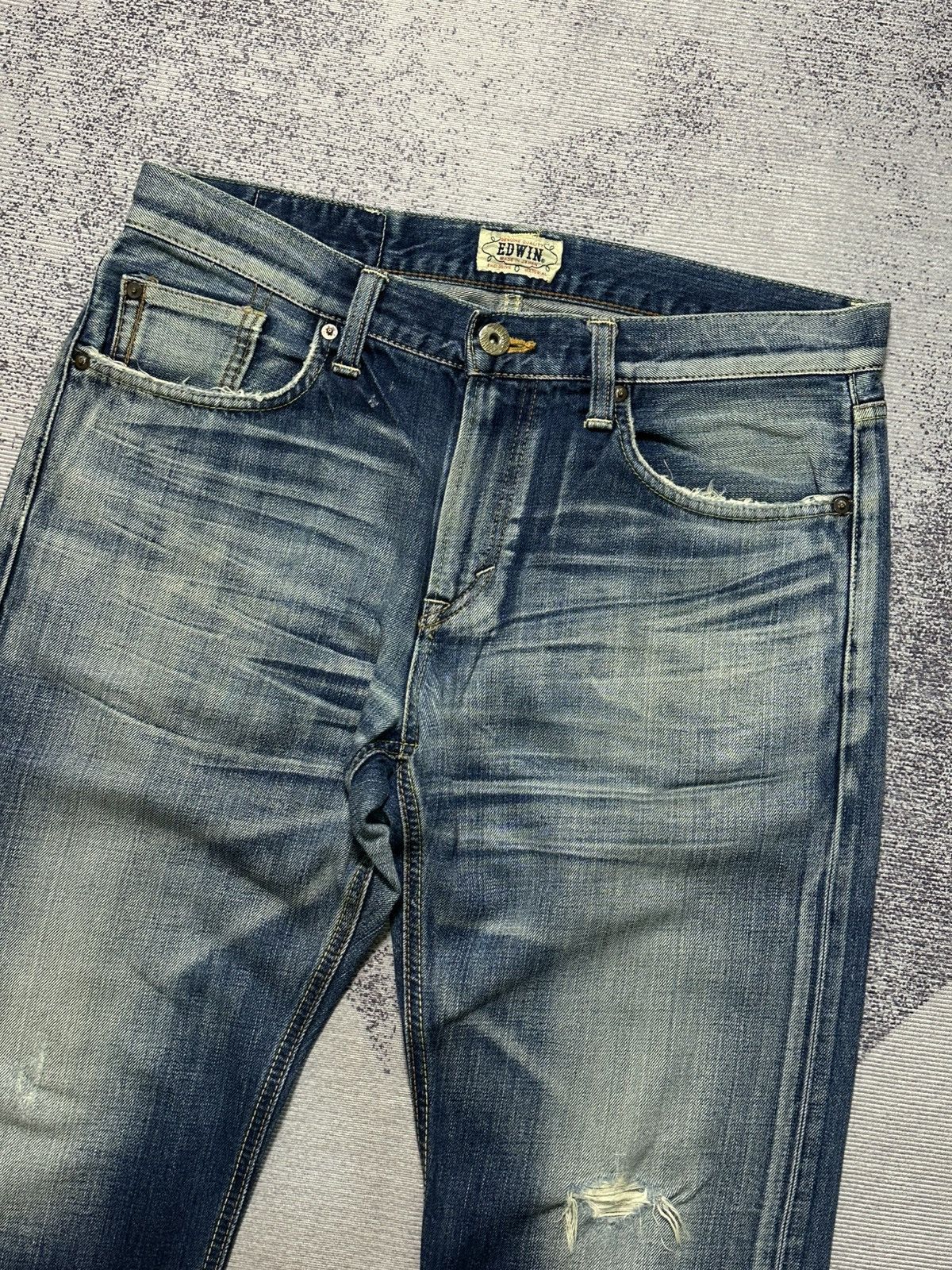 Undercover × Uniqlo 2000s Vintage Edwin 503 Washed Denim Jeans Size 34 Size US 34 / EU 50 - 3 Thumbnail