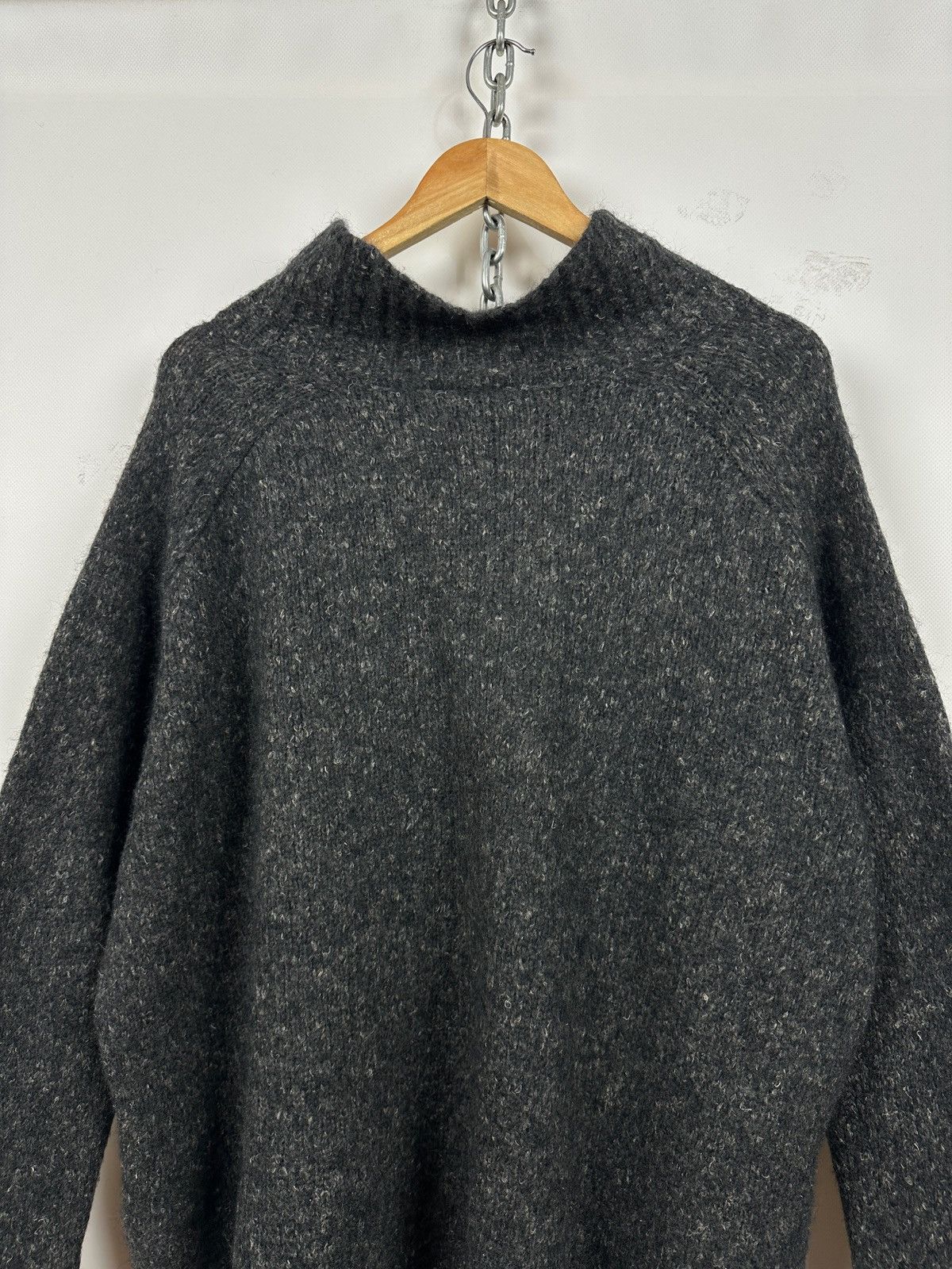 Rundholz Rundholz Wool/Alpaca/Linen Gray Oversized High Neck Sweater Size M / US 6-8 / IT 42-44 - 12 Thumbnail