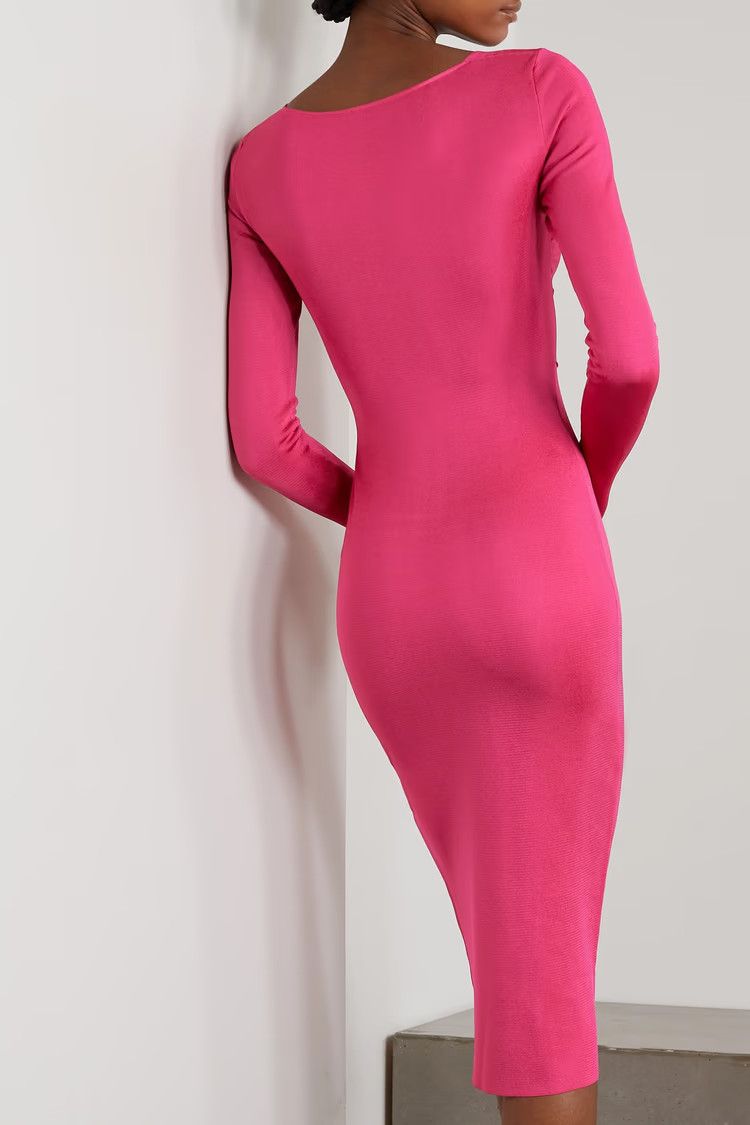 Tom Ford o1y0126 Midi Dress in Fuchsia Size S / US 4 / IT 40 - 3 Thumbnail