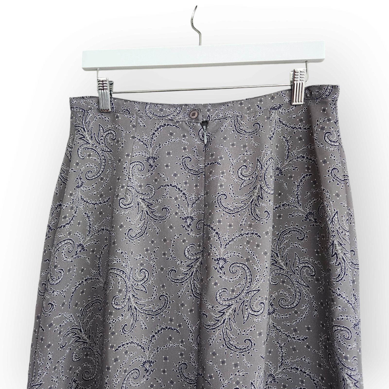 Vintage Vintage Worthington Gray Paisley Whimsigoth Midi Skirt 8 Size 30" / US 8 / IT 44 - 5 Thumbnail