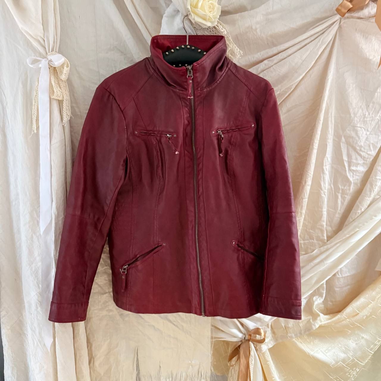 Vintage burgundy leatherette jacket