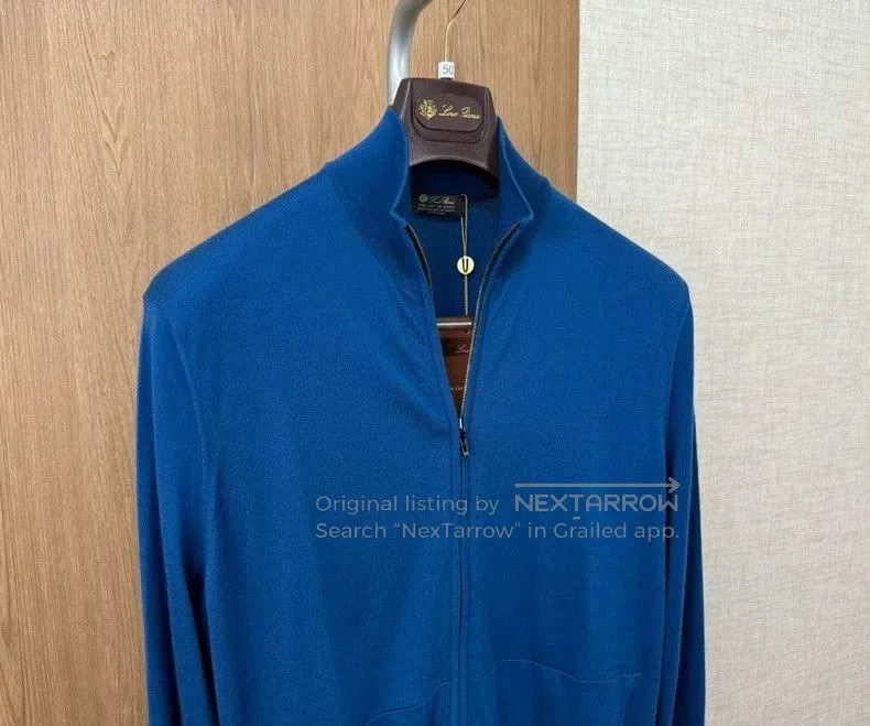 Loro Piana Loro Piana Blue Knit Zip Cardigan. Size US M / EU 48-50 / 2 - 2 Thumbnail