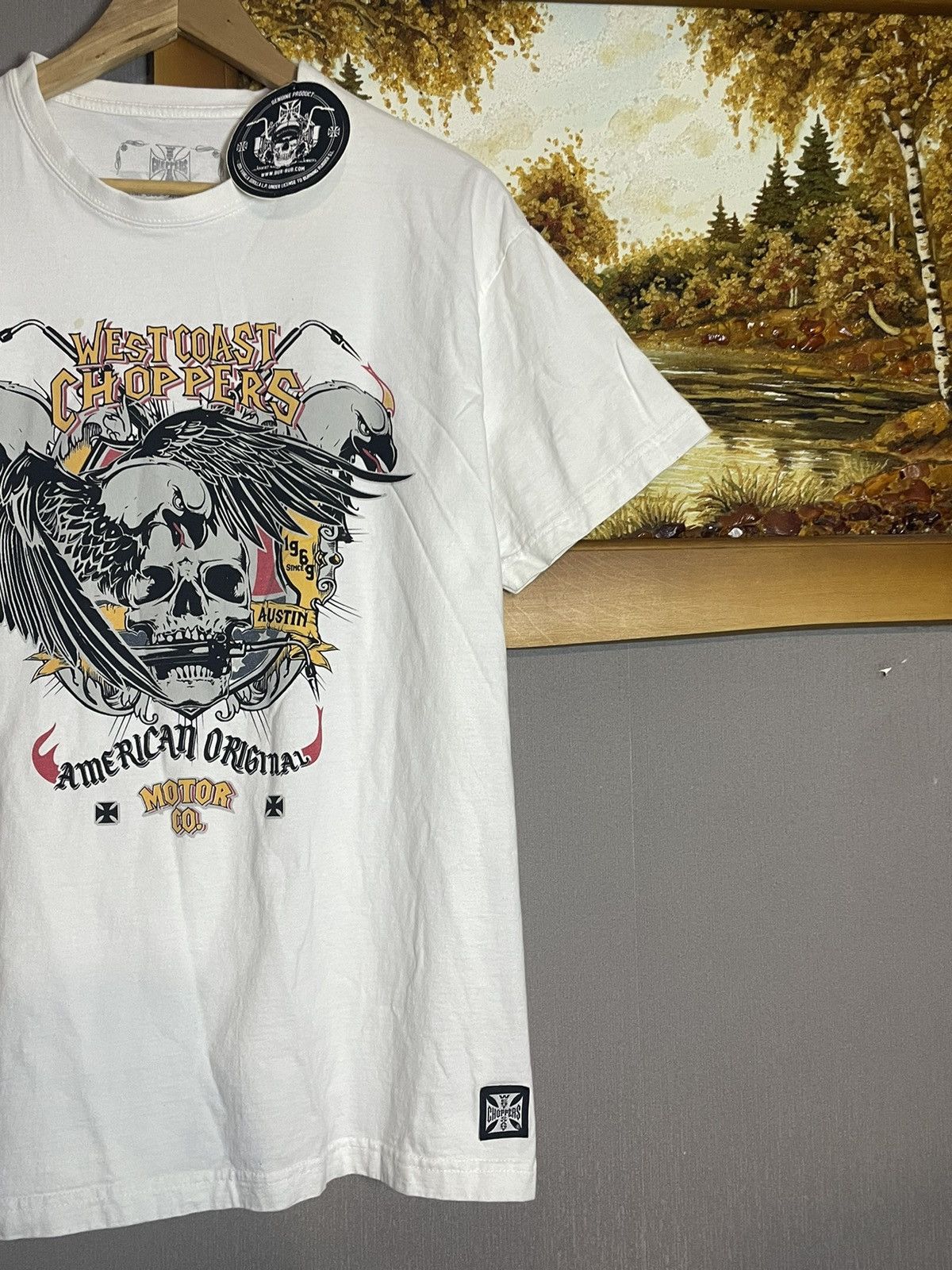 Vintage × West Coast Choppers West Coast Choppers Texas American Eagle Skull T-shirt Size US XL / EU 56 / 4 - 4 Thumbnail