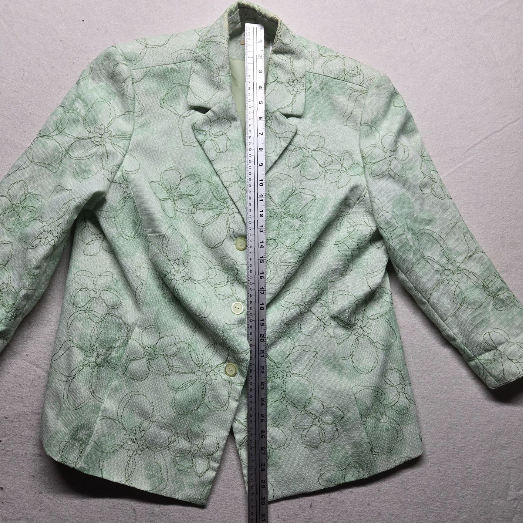 Vintage Alfred Dunner Floral Green Jacket Women Full Zip Cotton Size 16 Size XXL / US 16-18 / IT 52-54 - 7 Thumbnail
