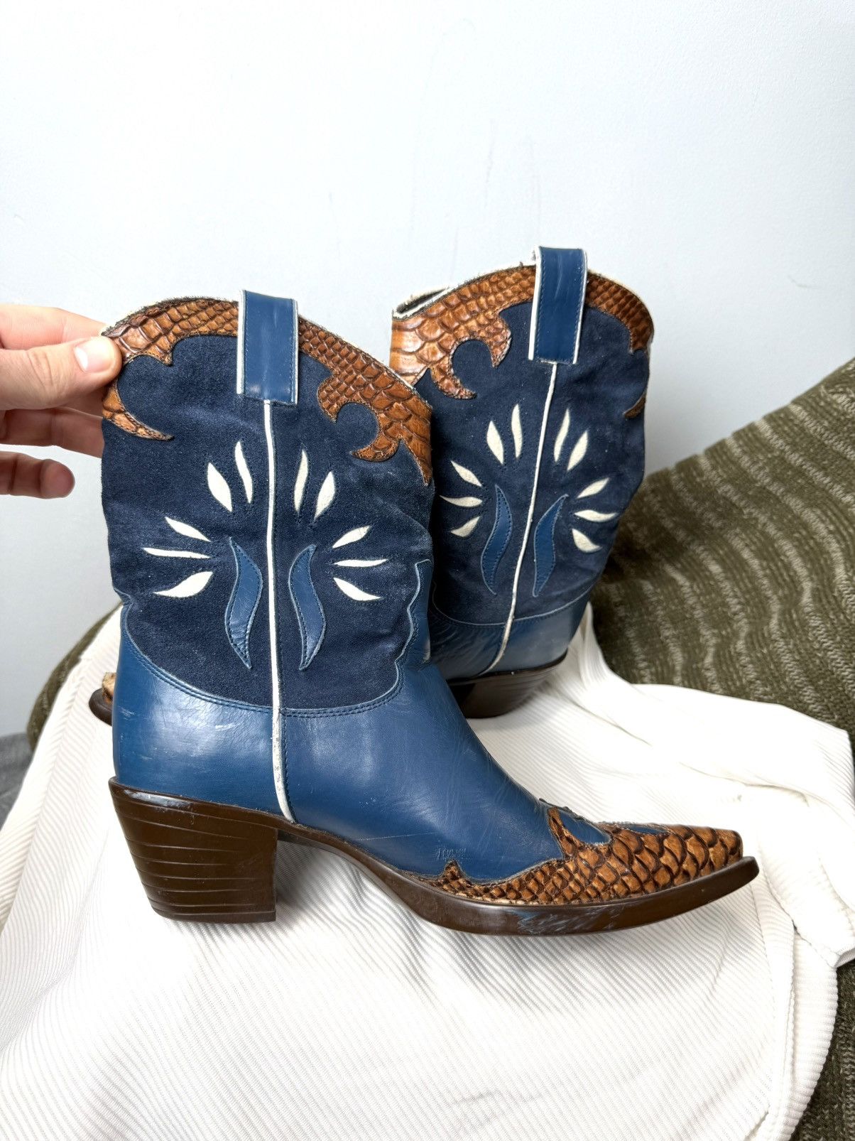 Cowboy Equipment Vintage Vic Matie Western Snake Leather Cowboy Boots Size US 6 / IT 36 - 5 Thumbnail